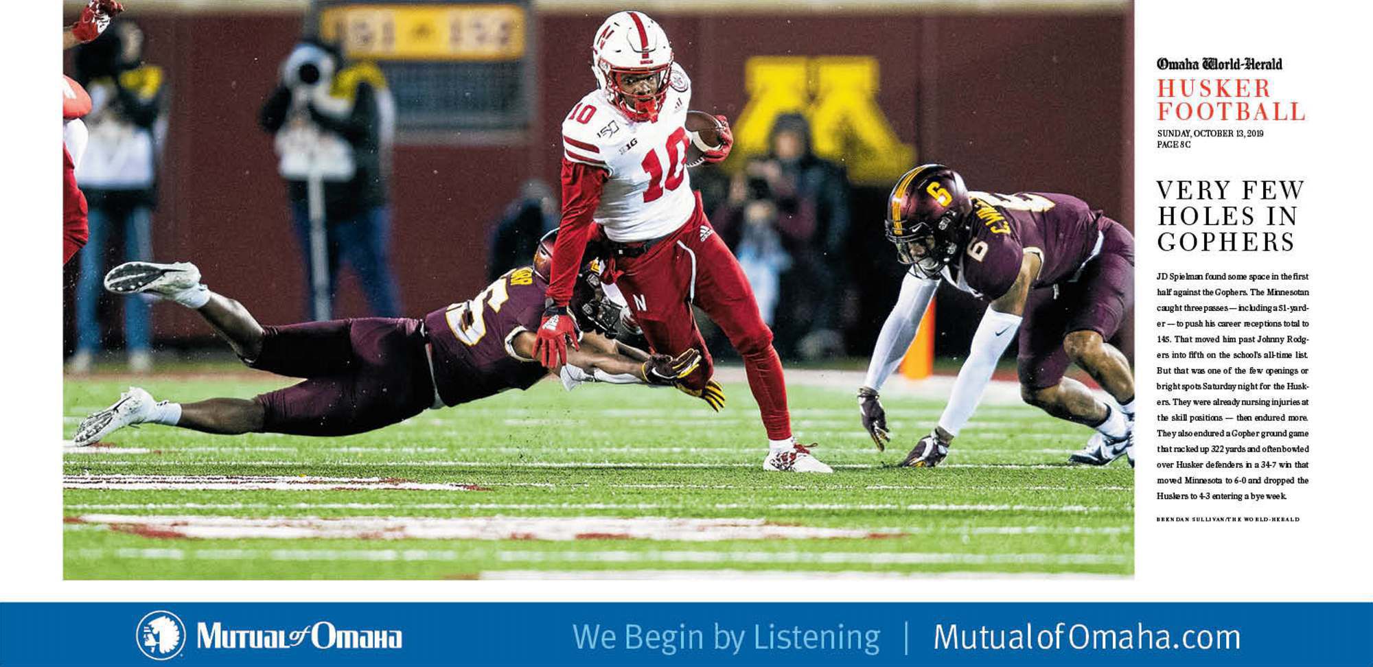 Husker football: Very few holes in Gophers